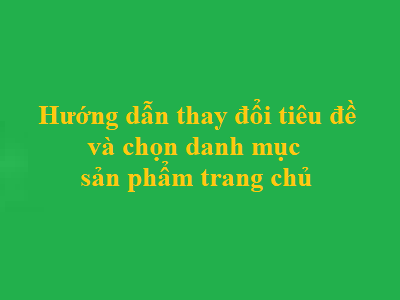 hướng dẫn thay đổi tiêu đề và danh mục sản phẩm trang chủ