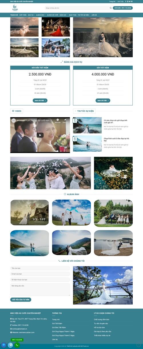 thiết kế website chụp ảnh cưới
