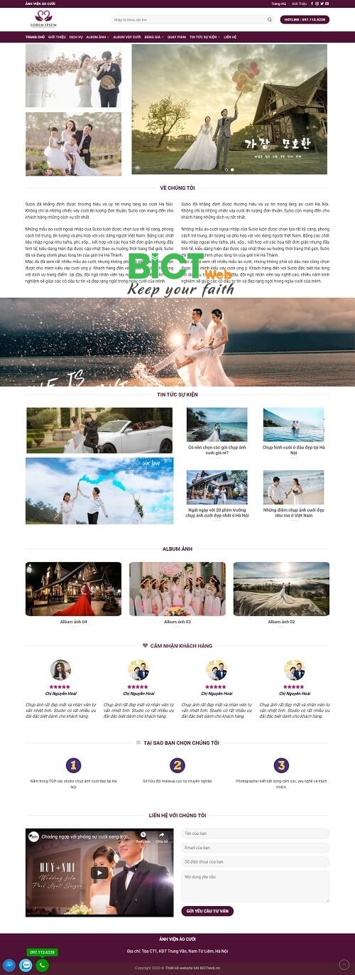 thiết kế website chụp ảnh cưới