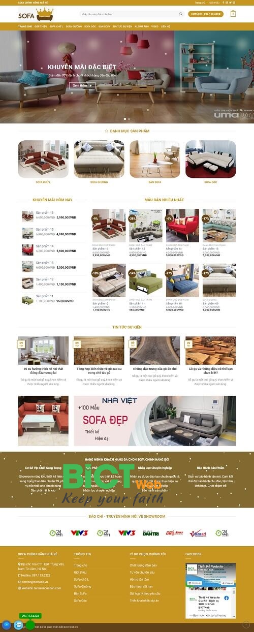 thiết kế website sofa