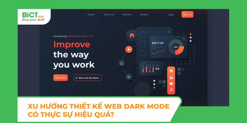 xu hướng thiết kế web Dark Mode