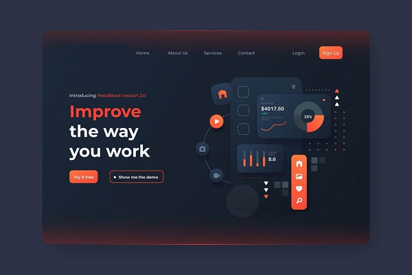 xu hướng thiết kế web Dark Mode