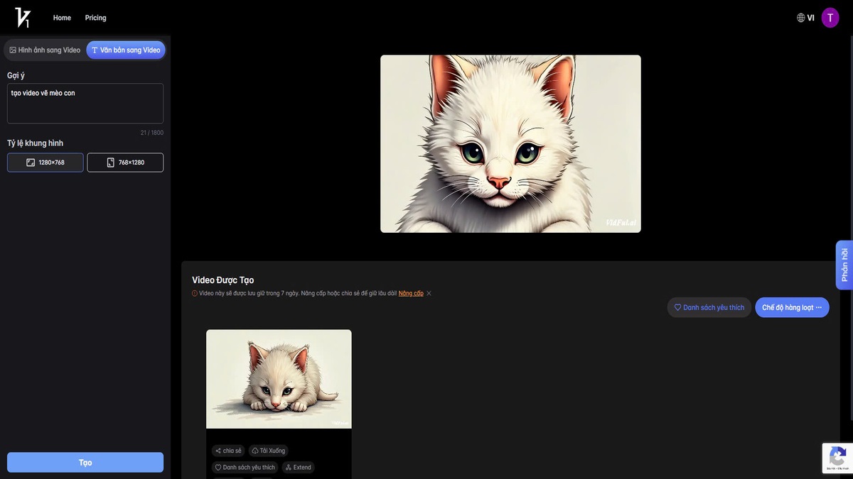 Mẫu prompt tạo video AI