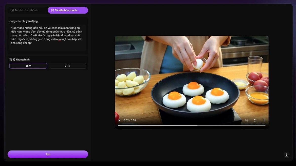 Mẫu prompt tạo video AI