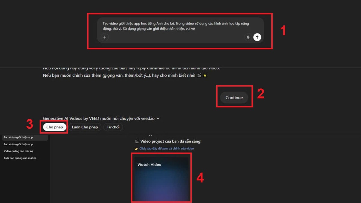 Mẫu prompt tạo video AI